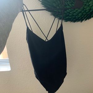 Black Strappy Tank top Body suit
